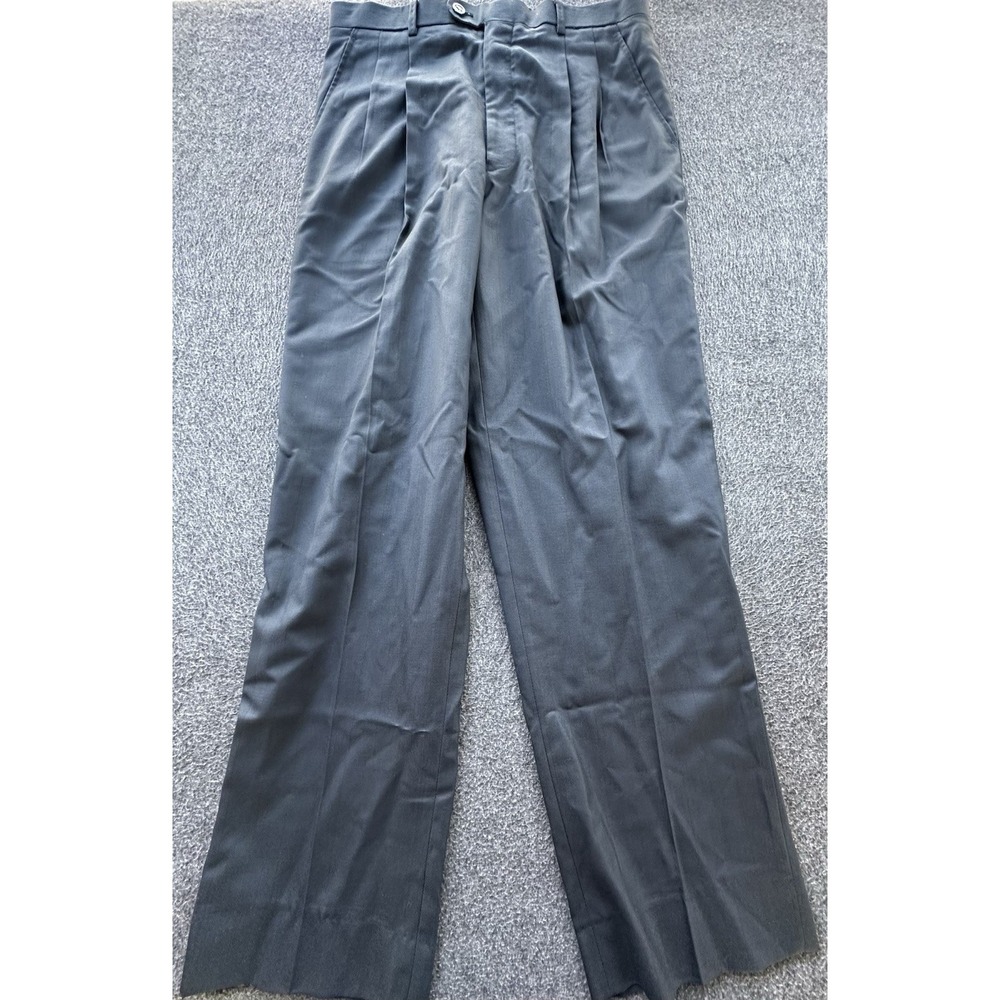 Roberta di Camerino Pants Mens Size 50 Dark Gray Striped Suit Pleated Pockets‎